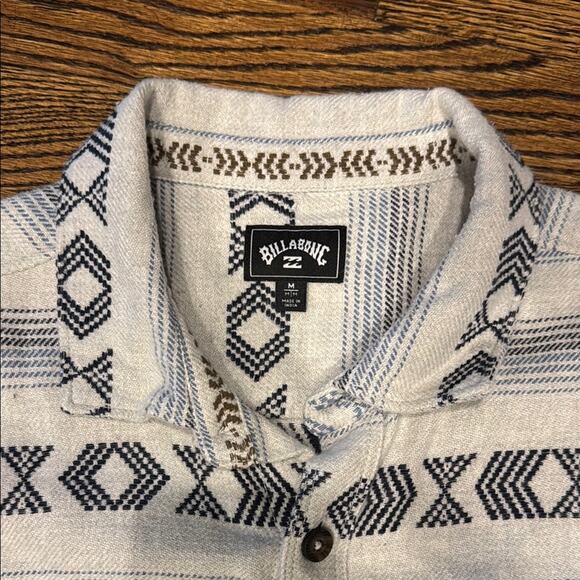 Billabong Offshore Jacquard Flannel Button Down Aztec Shirt Men's M - Picture 2 of 7